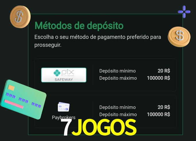 O cassino 7JOGOSbet oferece uma grande variedade de métodos de pagamento